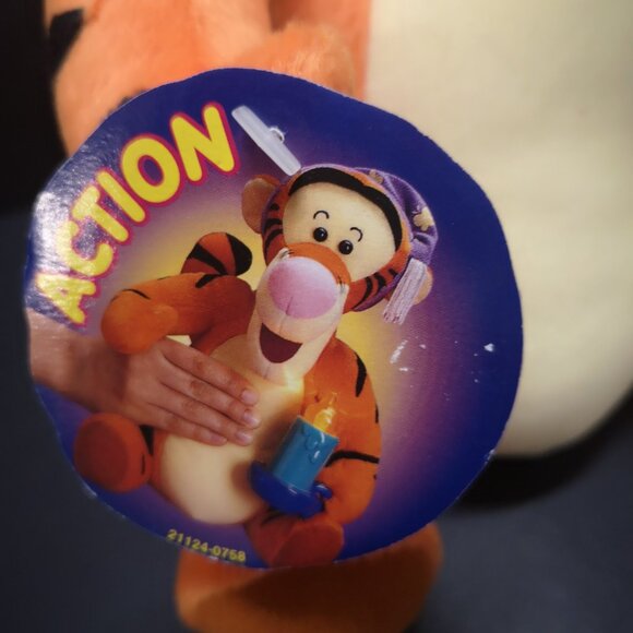 Vintage Mattel Bed Time Tigger Plush with Light Up Candlestick 10" Tall - Picture 3 of 9